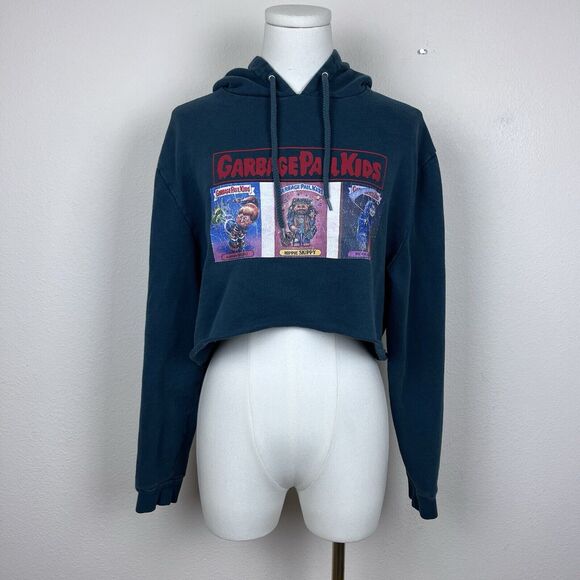 Vintage Garbage Pail Kids Sweatshirt Womens Small Cropped 80s 90s GPK Green - Picture 1 of 11